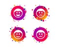 Circle smile face icons. Happy, sad, cry. Vector Royalty Free Stock Photo