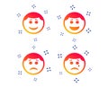 Circle smile face icons. Happy, sad, cry. Vector Royalty Free Stock Photo