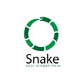 Circle snake logo template, flat design. abstract snake