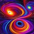 The three Circle of Solar galaxy abstract