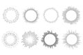 Circle sound wave. Circular music audio round. Radial graphic of voice. Abstract equalizer. Symbol of waveform burst