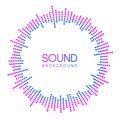 Circle sound wave visualisation. Dotted music player equalizer concept. Radial audio signal or vibration element. Voice Royalty Free Stock Photo