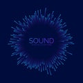 Circle sound wave visualisation. Pixel music player equalizer. Radial audio signal or vibration element. Voice