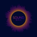 Circle sound wave visualization bar. Dotted music player equalizer. Radial audio signal or vibration element. Voice Royalty Free Stock Photo