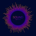 Circle sound wave visualization bar. Dotted music player equalizer. Radial audio signal or vibration element. Voice Royalty Free Stock Photo