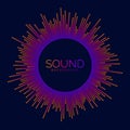 Circle sound wave visualization. Pixelated music player equalizer. Radial audio signal or vibration element. Voice Royalty Free Stock Photo