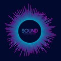 Circle sound wave visualization. Pixelated music player equalizer. Radial audio signal or vibration element. Voice Royalty Free Stock Photo