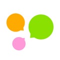 Circle speech bubble for message talk and copy space text, colorful speech bubble isolated on white, label speech bubble green