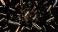 A circle of spent bullet shells on the ground Royalty Free Stock Photo