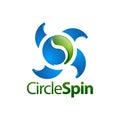 Circle spin. Three dimensional yin yang spin logo concept design template