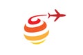 Circle Spiral Orange aircraft Creative Air Logo