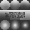Circle and Square dotted Halftone Textures Set