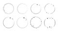 Circle star border frame set. Sparkle circle frame. Wreath round stardust border for party, birthday decor design Royalty Free Stock Photo