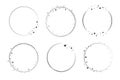 Circle star border frame set. Sparkle circle frame. Wreath round stardust border for party, birthday decor design Royalty Free Stock Photo