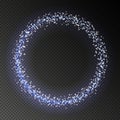 Circle with star, transparent light effect.Vector Backdrop with Abstract Bright Sparkling Blue Ring Royalty Free Stock Photo