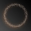 Circle with star, transparent light effect.Vector Backdrop with Abstract Bright Sparkling Golden Ri Royalty Free Stock Photo