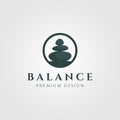 Circle stone balance logo vector illustration design