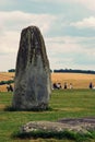 Circle stones on cloudy day at stonehenge