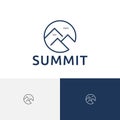 Circle Summit Mountain Nature Simple Monoline Logo Royalty Free Stock Photo