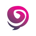 Full color swirl chat logo design Royalty Free Stock Photo