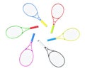 Circle of tennis racquets Royalty Free Stock Photo