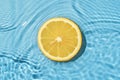 Circle texture fruit summer lemon in bright pool w