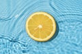 Circle texture fruit summer lemon in bright pool w Royalty Free Stock Photo