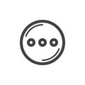 Circle with three dots line icon