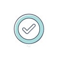 Circle with a Tick Mark Inside Vector Graphic Symbol of Approval Royalty Free Stock Photo