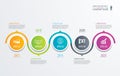 5 circle timeline infographic template business concept background. Vector can be used for workflow layout, diagram, number step