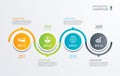 4 circle timeline infographic template business concept background. Vector can be used for workflow layout, diagram, number step