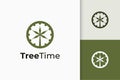 Circle tree time logo in simple and modern shape for tech company