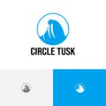 Circle Tusk Walrus Animal Pole Wildlife Nature Logo