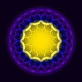 Circle of twisted violet, yellow elements