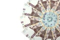 Circle of ukrainian money - thousand banknotes hryvnia