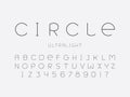 Circle ultralight font. Vector alphabet
