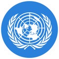 Circle United Nations flag vector illustration Royalty Free Stock Photo