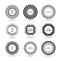 Circle vector dotted burst halftone banners