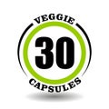 Circle vector icon Veggie capsules for labeling package of vegan products pictogram, vegetarian tablets logo, round eco pills