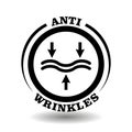 Circle vector logo for Anti wrinkles cosmetics packaging. Anti- aging cream icon with rejuvenating chemical ingredients