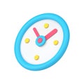 Circle vintage analog watch for wall hanged deadline control blue 3d icon Royalty Free Stock Photo