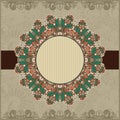 Circle vintage ornamental template with place for Royalty Free Stock Photo