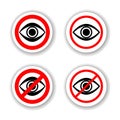 Circle Warinig No Peeping Prohibited Sign Infographics , Sticker, Icon or Label