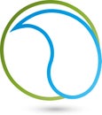 Circle and water drops, wellness and water logo Royalty Free Stock Photo