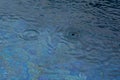 Circle water ripple wave surface background. Rain drop on swimming pool, blue background Royalty Free Stock Photo
