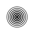 Circle wave. Sound icon. Black effect pulse isolated on white background. Signal radar. Pattern sonar. Vibration line design