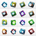 Circle web layout - digital techno spheres - web banner, button or icon with text. Glossy swirl color abstract circle