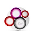 Circle web layout - digital techno spheres - web banner, button or icon with text. Glossy swirl color abstract circle Royalty Free Stock Photo