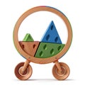 Circle on wheels, wooden toys, for children, eco-friendly, handmade, Montessori, for children\'s development