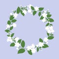 circle of white jasmine for mother`s day, flower vector